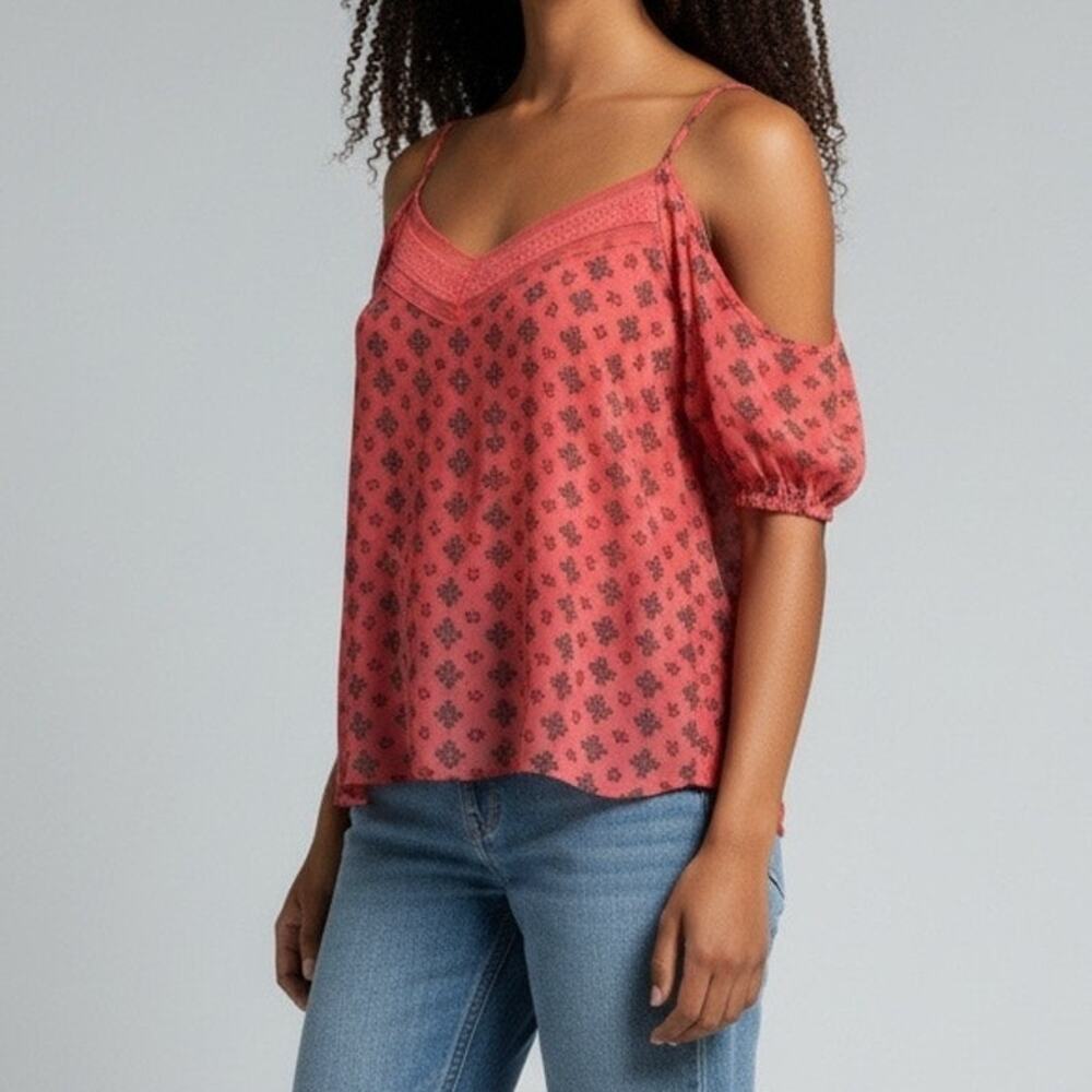 Love, FIRE Peach Boho Off-the-Shoulder Rayon Top - Size S